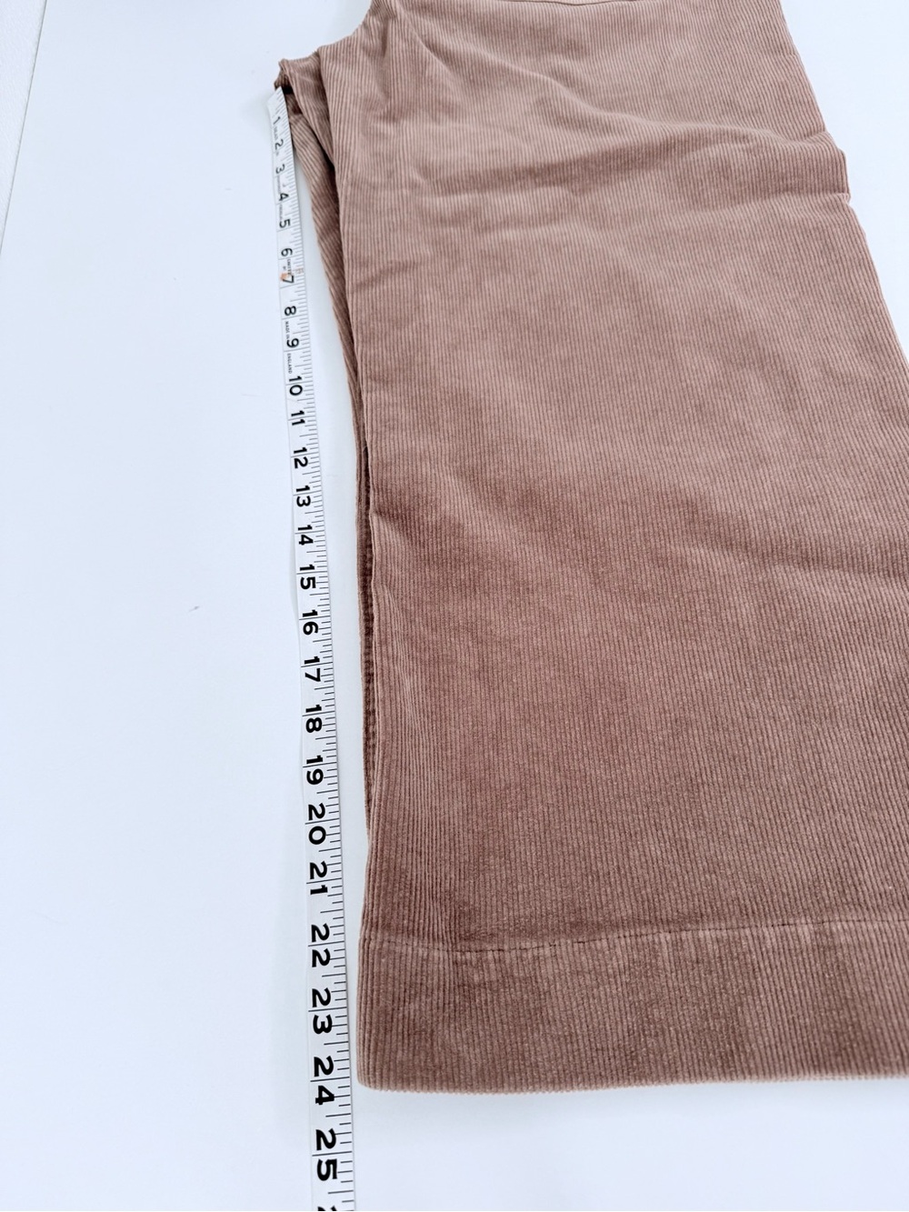 Quince Organic Cotton Stretch Corduroy Wide Leg Crop Pants Tan Beige Size 12 - Picture 11 of 12